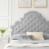 Gwyneth Tufted Performance Velvet Queen Platform Bed Light Gray MOD-6751-LGR