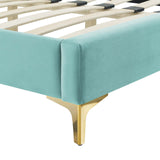 Gwyneth Tufted Performance Velvet Queen Platform Bed Mint MOD-6751-MIN