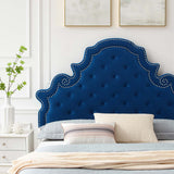 Gwyneth Tufted Performance Velvet Queen Platform Bed Navy MOD-6751-NAV