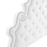 Gwyneth Tufted Performance Velvet Queen Platform Bed White MOD-6751-WHI