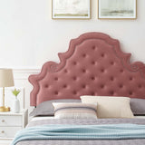 Gwyneth Tufted Performance Velvet Queen Platform Bed Dusty Rose MOD-6752-DUS