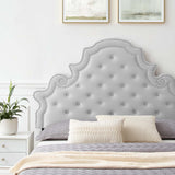 Gwyneth Tufted Performance Velvet Queen Platform Bed Light Gray MOD-6752-LGR