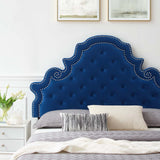 Gwyneth Tufted Performance Velvet Queen Platform Bed Navy MOD-6752-NAV