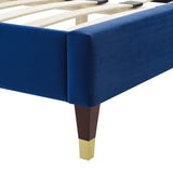 Gwyneth Tufted Performance Velvet Queen Platform Bed Navy MOD-6752-NAV