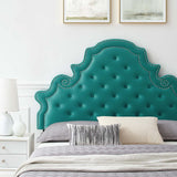 Gwyneth Tufted Performance Velvet Queen Platform Bed Teal MOD-6752-TEA