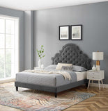 Gwyneth Tufted Performance Velvet Queen Platform Bed Charcoal MOD-6753-CHA