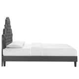 Gwyneth Tufted Performance Velvet Queen Platform Bed Charcoal MOD-6753-CHA