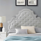 Gwyneth Tufted Performance Velvet Queen Platform Bed Light Gray MOD-6753-LGR