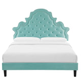 Gwyneth Tufted Performance Velvet Queen Platform Bed Mint MOD-6753-MIN