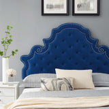 Gwyneth Tufted Performance Velvet Queen Platform Bed Navy MOD-6753-NAV