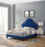 Gwyneth Tufted Performance Velvet Queen Platform Bed Navy MOD-6753-NAV