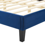 Gwyneth Tufted Performance Velvet Queen Platform Bed Navy MOD-6753-NAV