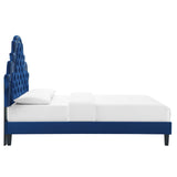 Gwyneth Tufted Performance Velvet Queen Platform Bed Navy MOD-6753-NAV