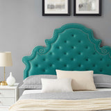 Gwyneth Tufted Performance Velvet Queen Platform Bed Teal MOD-6753-TEA