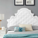 Gwyneth Tufted Performance Velvet Queen Platform Bed White MOD-6753-WHI