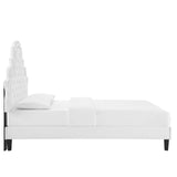 Gwyneth Tufted Performance Velvet Queen Platform Bed White MOD-6753-WHI