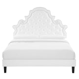 Gwyneth Tufted Performance Velvet Queen Platform Bed White MOD-6753-WHI