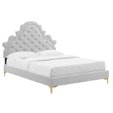 Modway Furniture Gwyneth Tufted Performance Velvet Twin Platform Bed MOD-6754-LGR