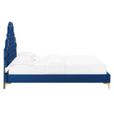 Modway Furniture Gwyneth Tufted Performance Velvet Twin Platform Bed MOD-6754-NAV