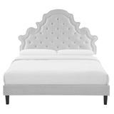Modway Furniture Gwyneth Tufted Performance Velvet Twin Platform Bed MOD-6756-LGR