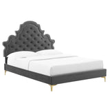 Modway Furniture Gwyneth Tufted Performance Velvet Full Platform Bed MOD-6757-CHA