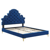 Modway Furniture Gwyneth Tufted Performance Velvet Full Platform Bed MOD-6757-NAV