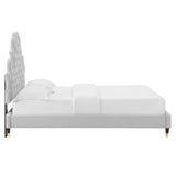 Modway Furniture Gwyneth Tufted Performance Velvet Full Platform Bed MOD-6758-LGR