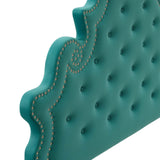 Modway Furniture Gwyneth Tufted Performance Velvet Full Platform Bed MOD-6759-TEA