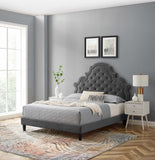 Modway Furniture Gwyneth Tufted Performance Velvet King Platform Bed MOD-6762-CHA