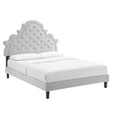 Modway Furniture Gwyneth Tufted Performance Velvet King Platform Bed MOD-6762-LGR