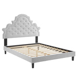 Modway Furniture Gwyneth Tufted Performance Velvet King Platform Bed MOD-6762-LGR