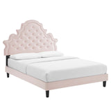 Modway Furniture Gwyneth Tufted Performance Velvet King Platform Bed MOD-6762-PNK