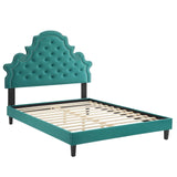 Modway Furniture Gwyneth Tufted Performance Velvet King Platform Bed MOD-6762-TEA