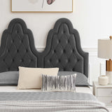 Alexandria Tufted Performance Velvet Queen Platform Bed Charcoal MOD-6763-CHA