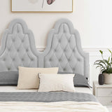 Alexandria Tufted Performance Velvet Queen Platform Bed Light Gray MOD-6763-LGR