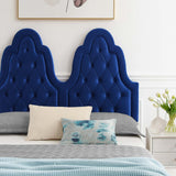 Alexandria Tufted Performance Velvet Queen Platform Bed Navy MOD-6763-NAV