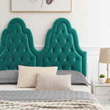 Alexandria Tufted Performance Velvet Queen Platform Bed Teal MOD-6763-TEA