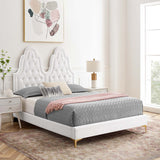 Alexandria Tufted Performance Velvet Queen Platform Bed White MOD-6763-WHI