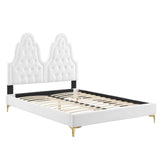 Alexandria Tufted Performance Velvet Queen Platform Bed White MOD-6763-WHI