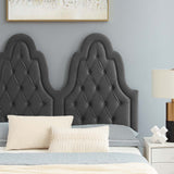 Alexandria Tufted Performance Velvet Queen Platform Bed Charcoal MOD-6764-CHA