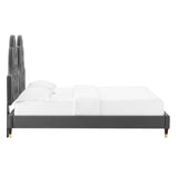 Alexandria Tufted Performance Velvet Queen Platform Bed Charcoal MOD-6764-CHA