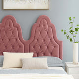 Alexandria Tufted Performance Velvet Queen Platform Bed Dusty Rose MOD-6764-DUS