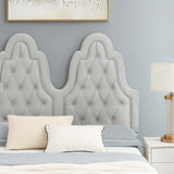 Alexandria Tufted Performance Velvet Queen Platform Bed Light Gray MOD-6764-LGR