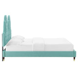 Alexandria Tufted Performance Velvet Queen Platform Bed Mint MOD-6764-MIN