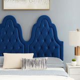 Alexandria Tufted Performance Velvet Queen Platform Bed Navy MOD-6764-NAV