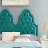 Alexandria Tufted Performance Velvet Queen Platform Bed Teal MOD-6764-TEA