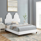 Alexandria Tufted Performance Velvet Queen Platform Bed White MOD-6764-WHI