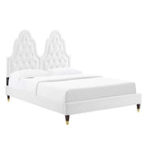 Alexandria Tufted Performance Velvet Queen Platform Bed White MOD-6764-WHI