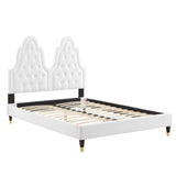 Alexandria Tufted Performance Velvet Queen Platform Bed White MOD-6764-WHI