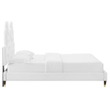 Alexandria Tufted Performance Velvet Queen Platform Bed White MOD-6764-WHI